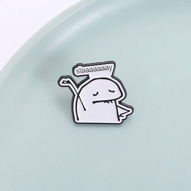 Slaaaaaay Cartoon Figure Pin