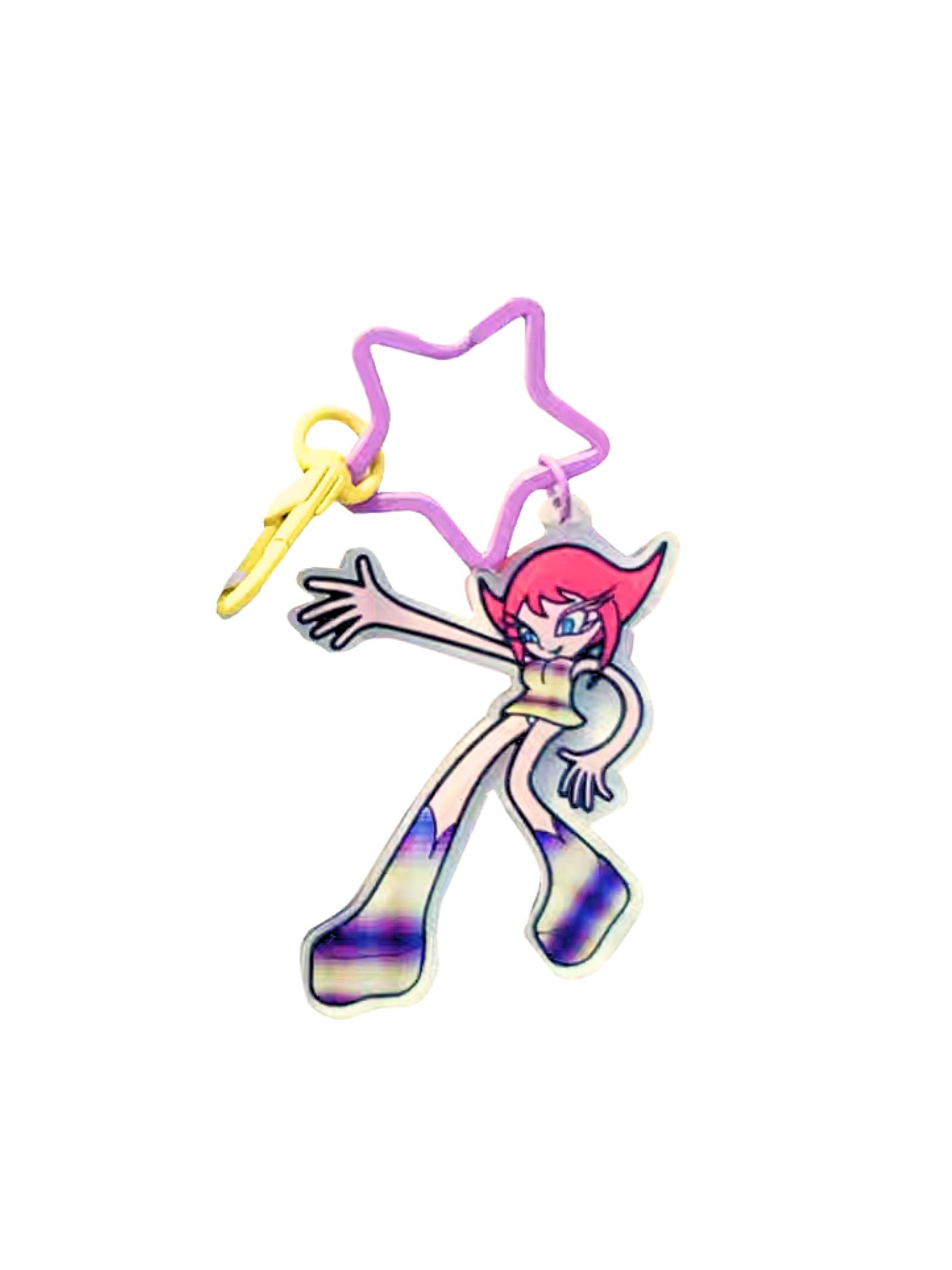 DOL station Retro Y2K Funky Girl Acrylic Keychain