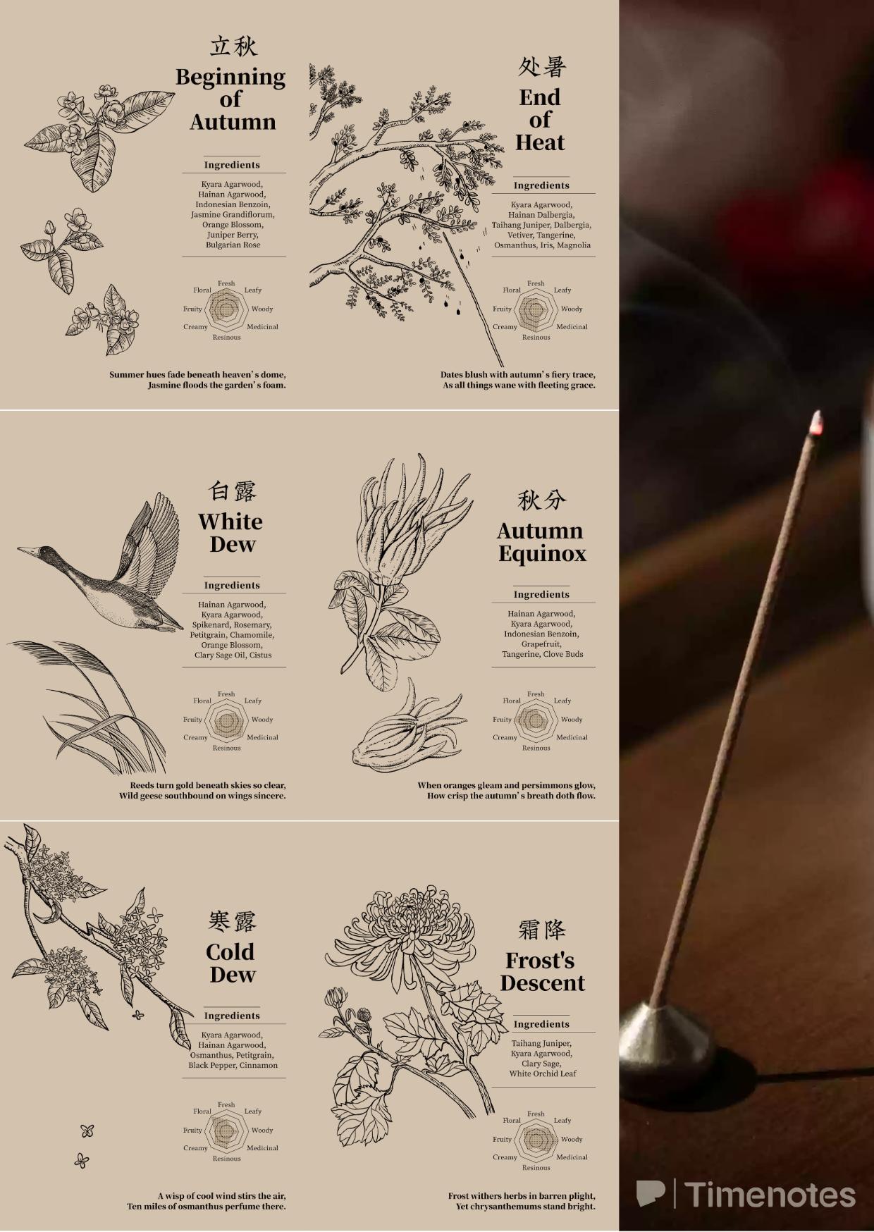 Timenotes 24 Solar Terms Series Incense Sticks