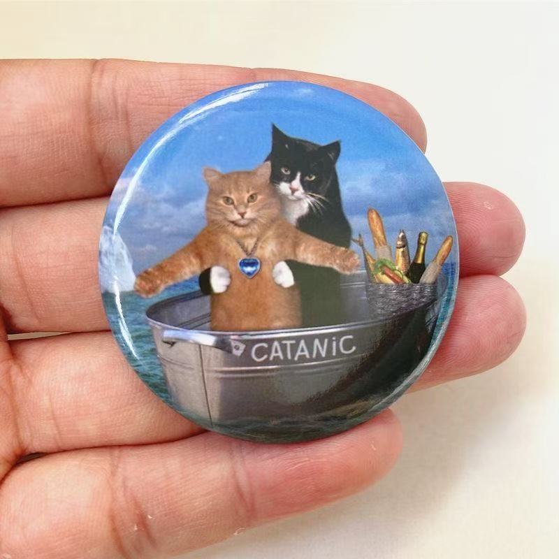 Quirky Cat & Dog Badge Set