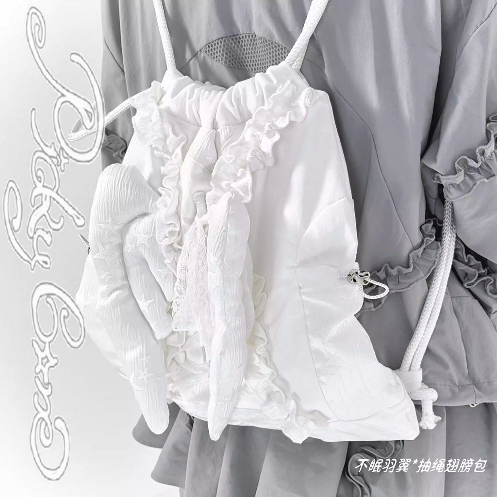 PICKYBONE Sleepless Wings Drawstring Backpack