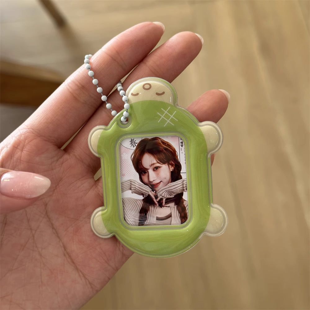 Cozy Turtle Photo Keychain