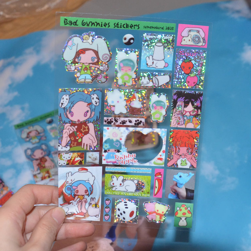Sunonebird Bad Bunnies Stickers