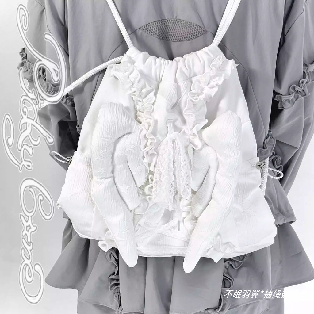 PICKYBONE Sleepless Wings Drawstring Backpack