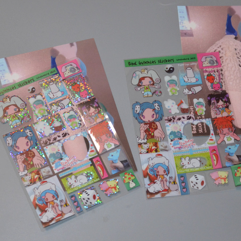 Sunonebird Bad Bunnies Stickers