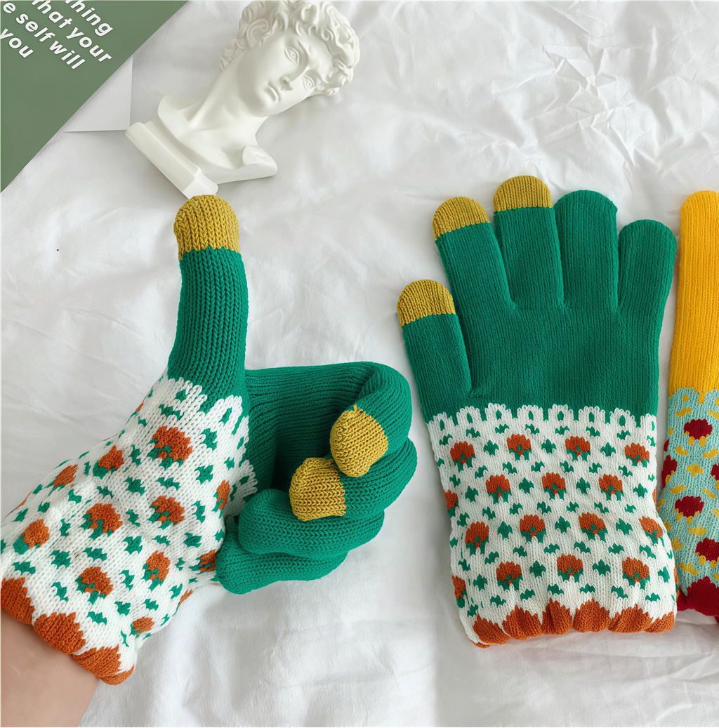 Garden Pop Knit Gloves