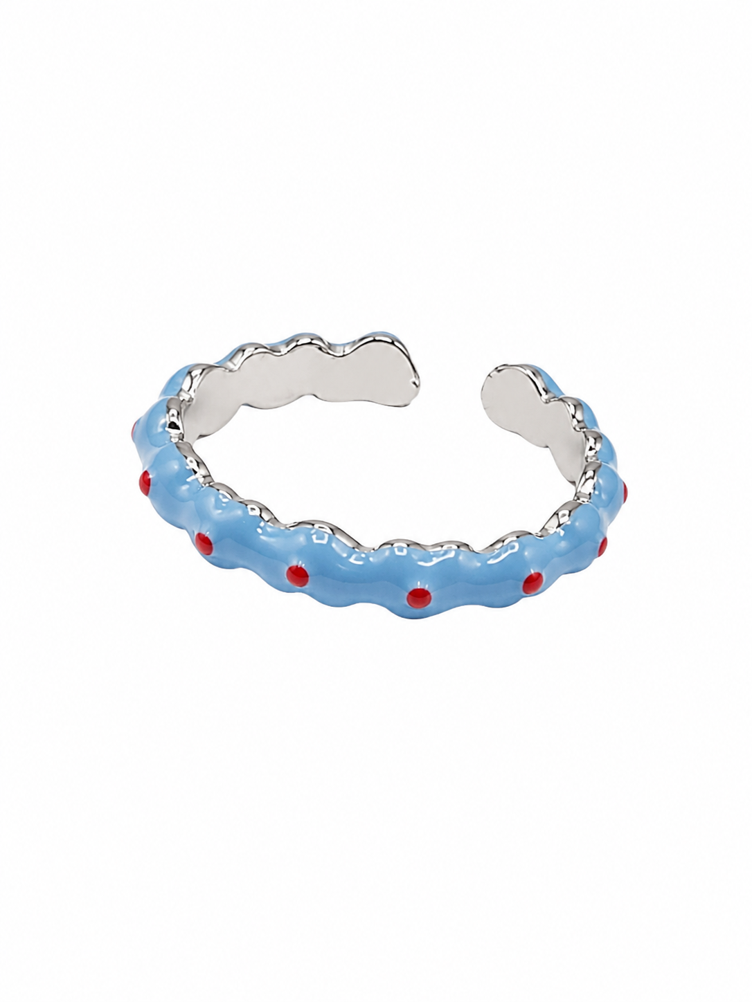 Blue Heart Caterpillar Ring