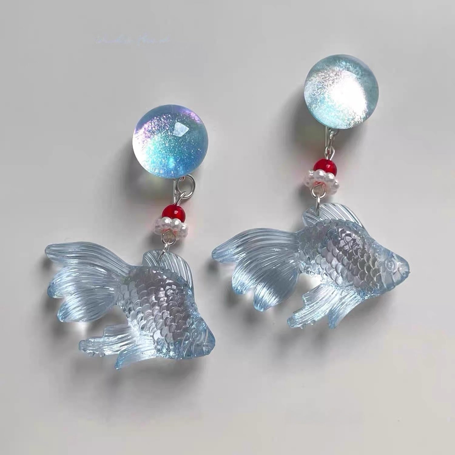 Sky Blue Koi Pearl Earrings