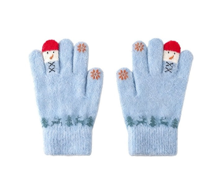 Snowman Knit Touchscreen Gloves