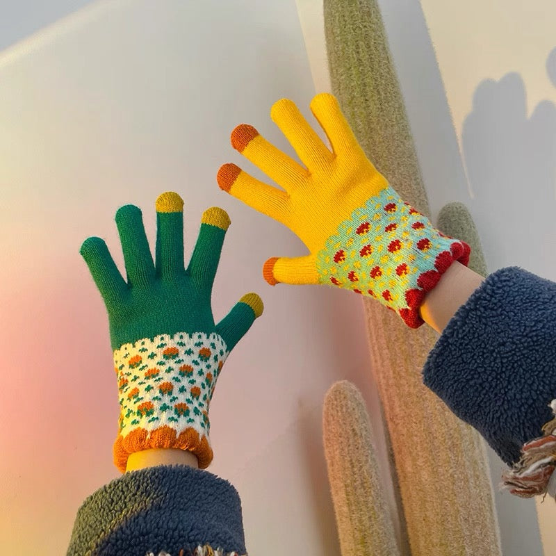Garden Pop Knit Gloves