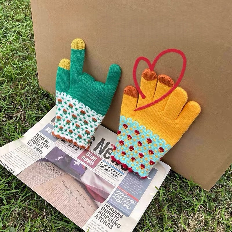 Garden Pop Knit Gloves