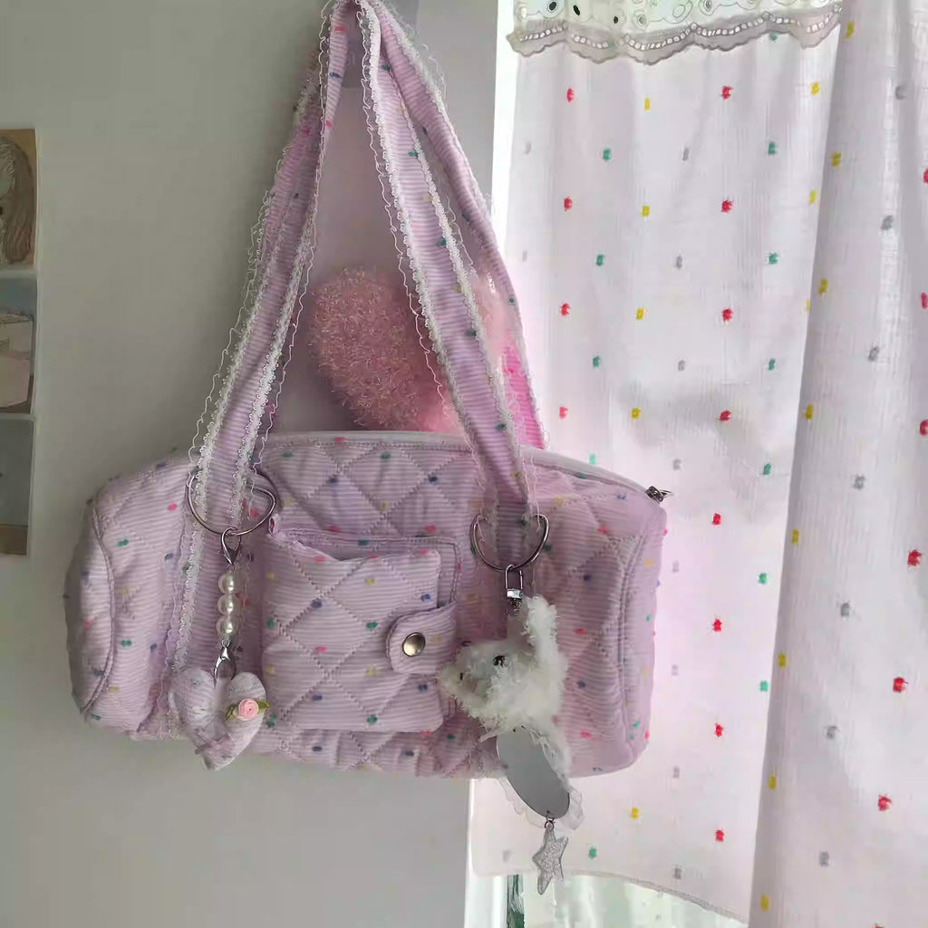 CUTE OOU Candy Polka Dot Flip Polaroid Underarm Bag