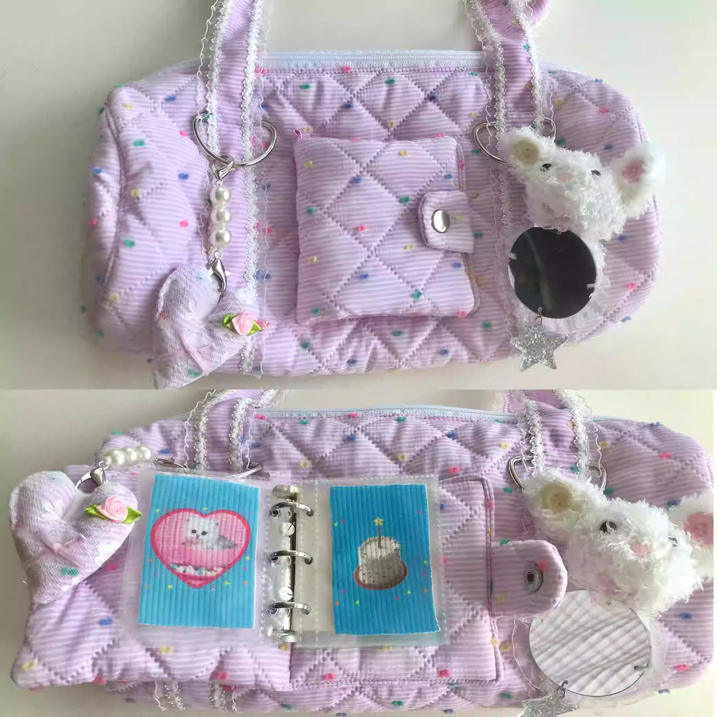 CUTE OOU Candy Polka Dot Flip Polaroid Underarm Bag