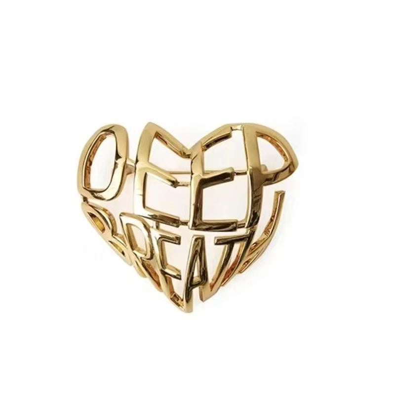 Deep Breath Heart Brooch