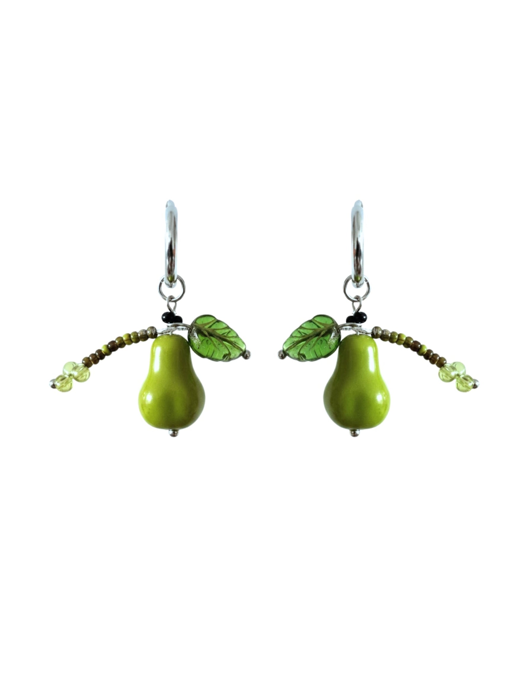 Green Orchard Pear Earrings