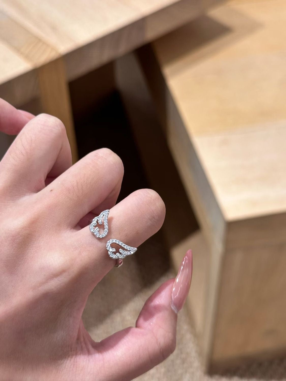 Angel Wings Open Ring