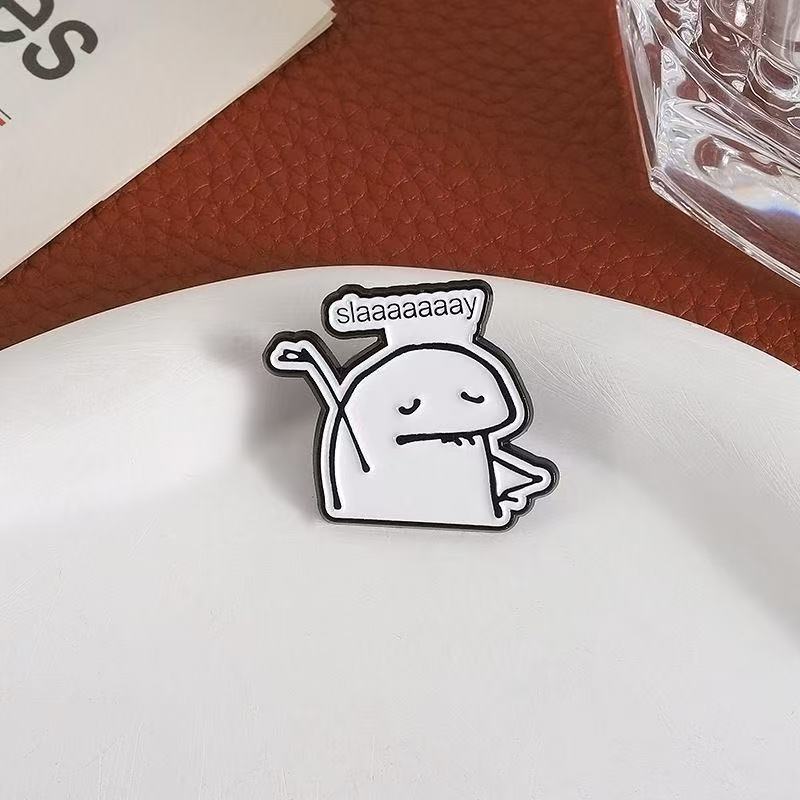 Slaaaaaay Cartoon Figure Pin