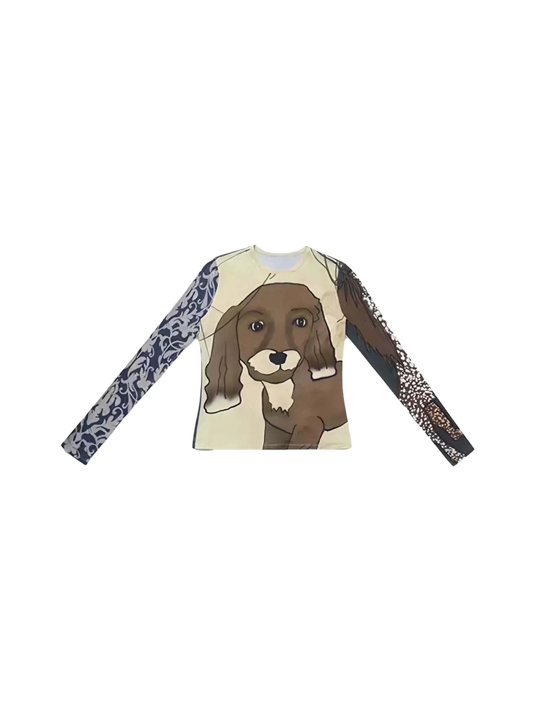 Puppy Patchwork Sleeve Tee