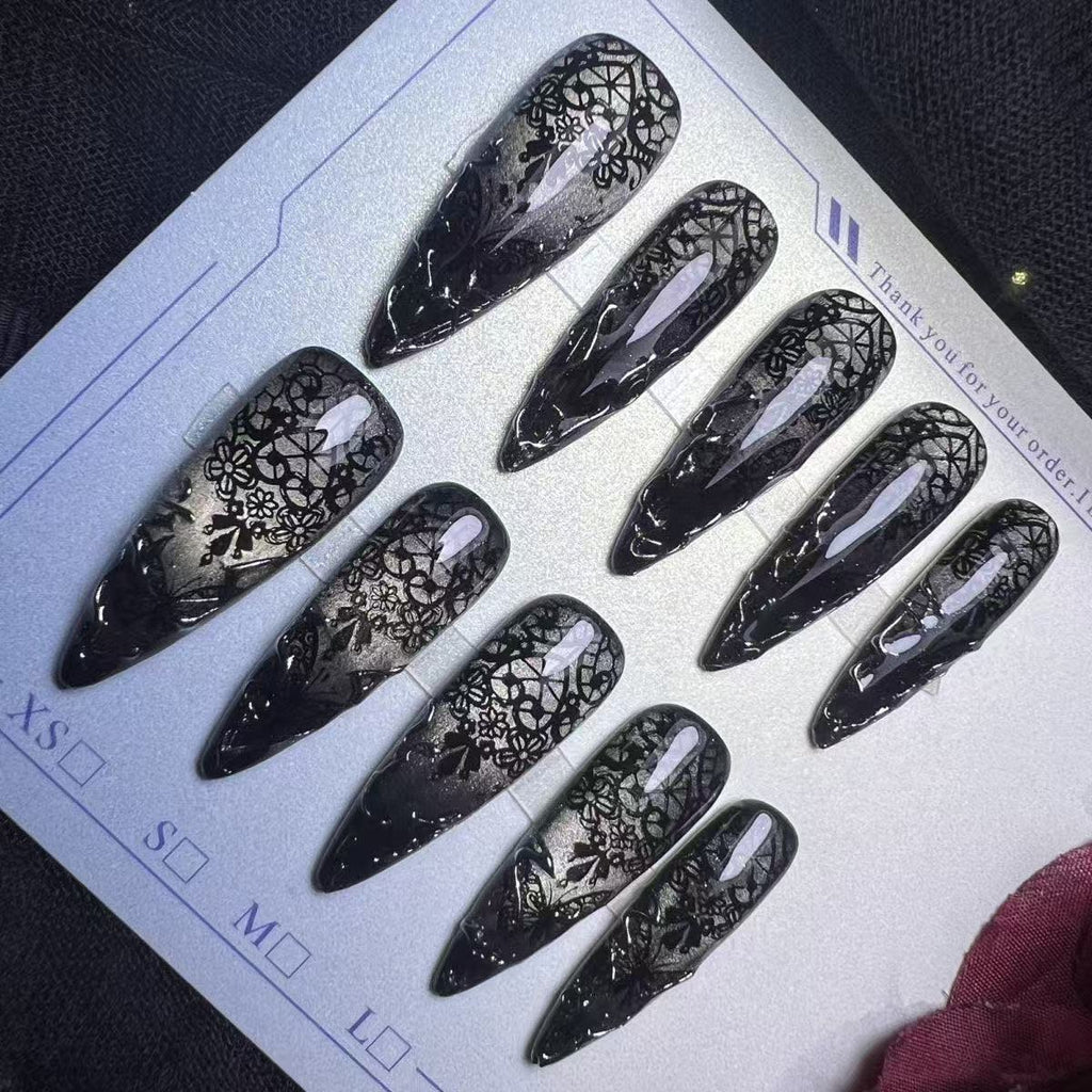 Midnight Lace Nails