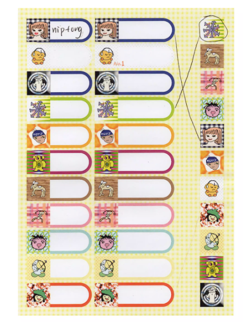 Niptong Line-Link Name Labels Stickers